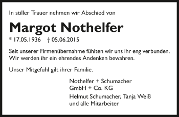 Traueranzeige von Margot Nothelfer 