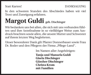 Traueranzeige von Margot Guldi 