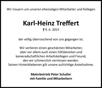 Traueranzeige von Karl-Heinz Treffert 