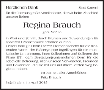 Traueranzeige von Regina Brauch 