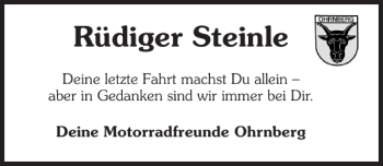Traueranzeige von Rüdiger Steinle 