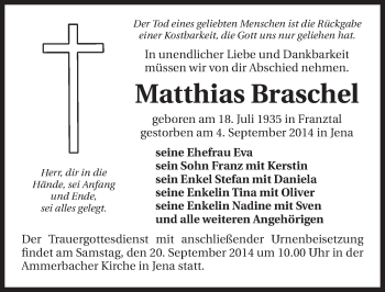 Traueranzeige von Stefan Braschel 