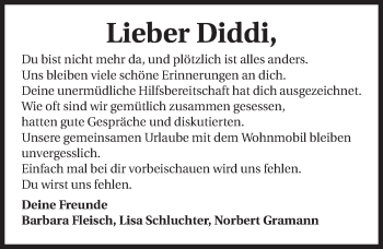 Traueranzeige von Diddi  