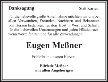 Traueranzeige von Eugen Meßner 