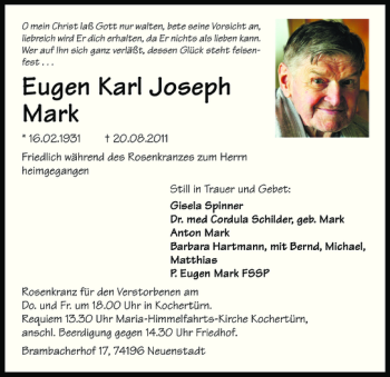 Traueranzeige von bete seine Vorsicht an O mein Christ laß Gott nur walten 