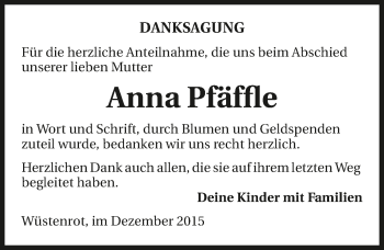 Traueranzeige von Anna Pfäffle 