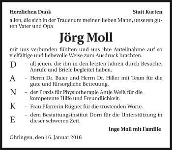Traueranzeige von Jörg Moll 