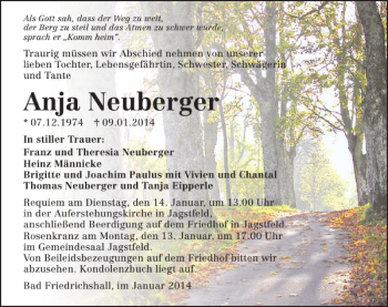 Traueranzeige von Anja Neuberger 