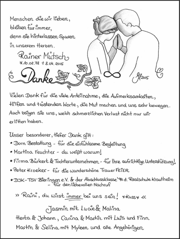  Traueranzeige für Rainer Mütsch vom 02.05.2015 aus 