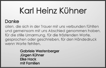 Traueranzeige von Karl Kühner 
