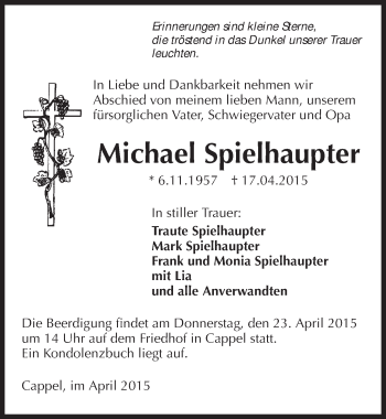 Traueranzeige von Michael Spielhaupter 