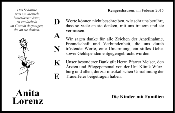Traueranzeige von Anita Lorenz 