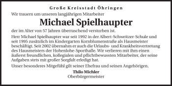 Traueranzeige von Michael Spielhaupter 