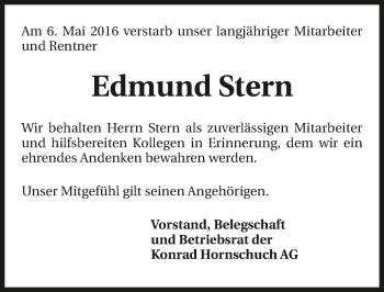 Traueranzeige von Edmund Stern 
