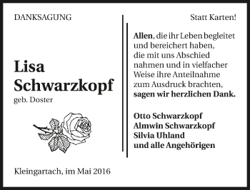Traueranzeige von Lisa Schwarzkopf 