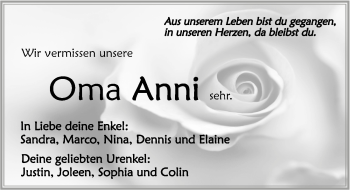 Traueranzeige von Anita Hofmann 