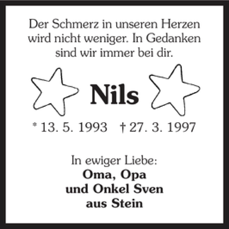 Traueranzeige für DerSchmerzinunserenHerzenwirdnichtweniger.InGedanken si vom 26.03.2011 aus 