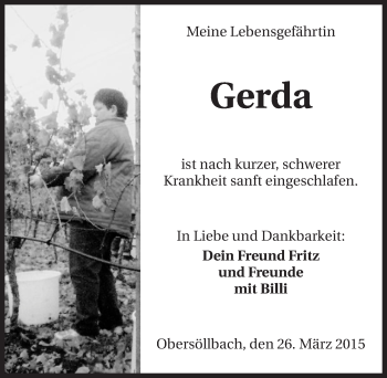 Traueranzeige von Gerda Corsten 