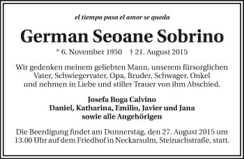 Traueranzeige von German Seoane Sobrino 