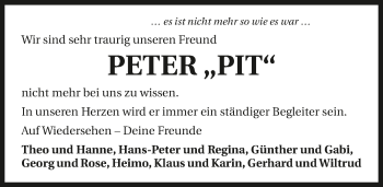 Traueranzeige von Peter Gilbert 