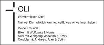 Traueranzeige von Oliver Feist 