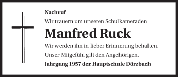 Traueranzeige von Manfred Ruck 