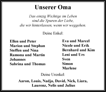 Traueranzeige von Anneliese Wöhr 