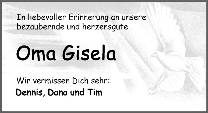  Traueranzeige für Gisela Fichtel vom 24.04.2015 aus 