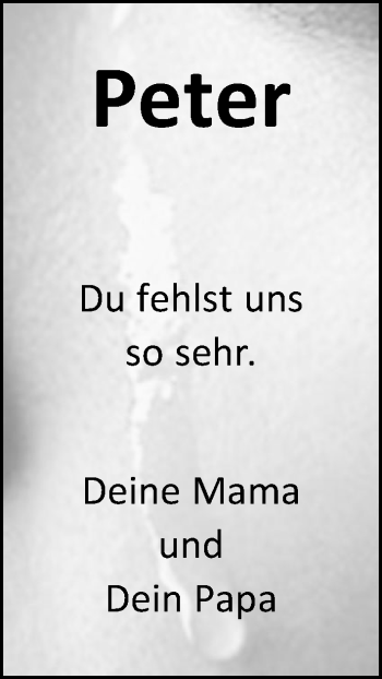 Traueranzeige von Peter Vogler 