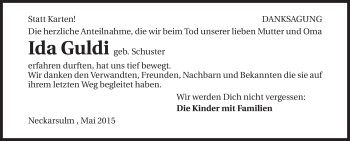 Traueranzeige von Ida Guldi 