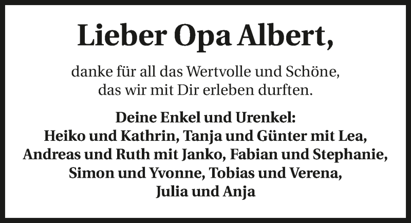  Traueranzeige für Albert Habermaß vom 10.03.2016 aus 
