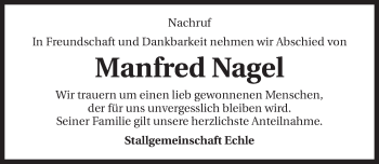 Traueranzeige von Manfred Nagel 