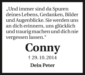 Traueranzeige von Conny  