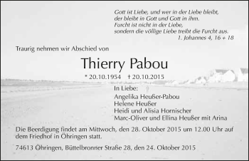 Traueranzeige von Thierry Pabou 