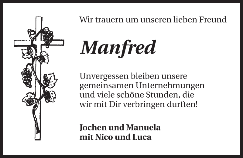  Traueranzeige für Manfred Walch vom 19.02.2015 aus 
