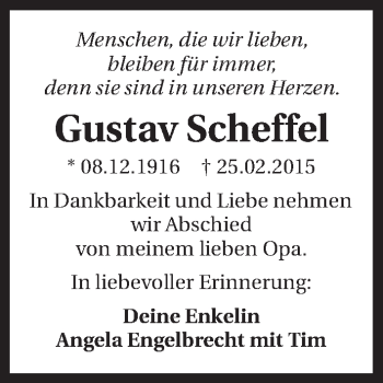 Traueranzeige von Gustav Scheffel 