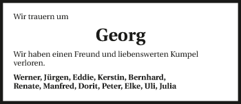 Traueranzeige von Hans-Georg Schwarz 