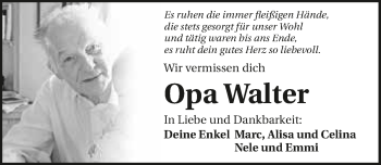 Traueranzeige von Walter Häfner 