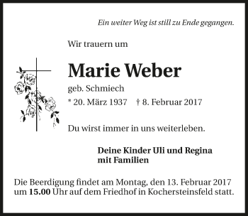 Traueranzeige von Marie Weber 
