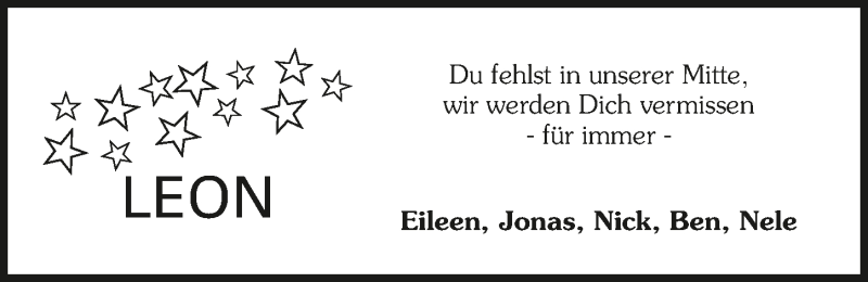  Traueranzeige für Leon Seiler vom 08.07.2017 aus 