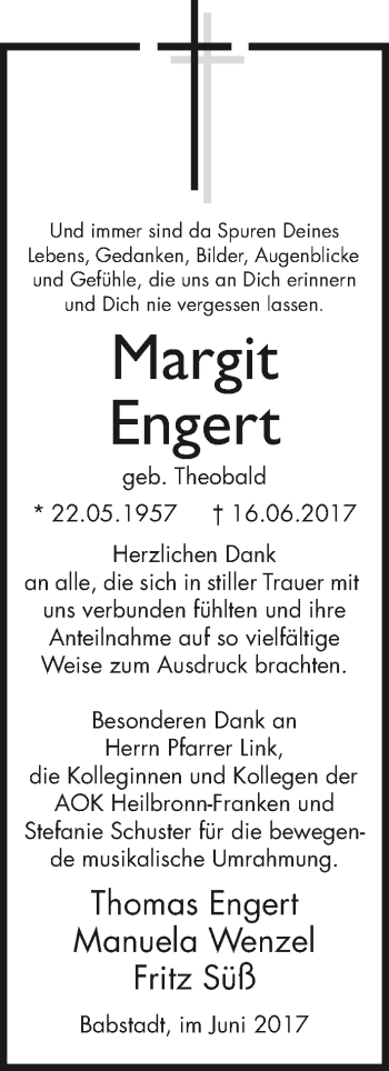 Traueranzeige von Margit Engert 