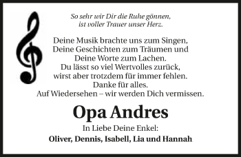 Traueranzeige von Andreas Wurzbach 