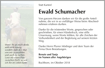 Traueranzeige von Ewald Schumacher 