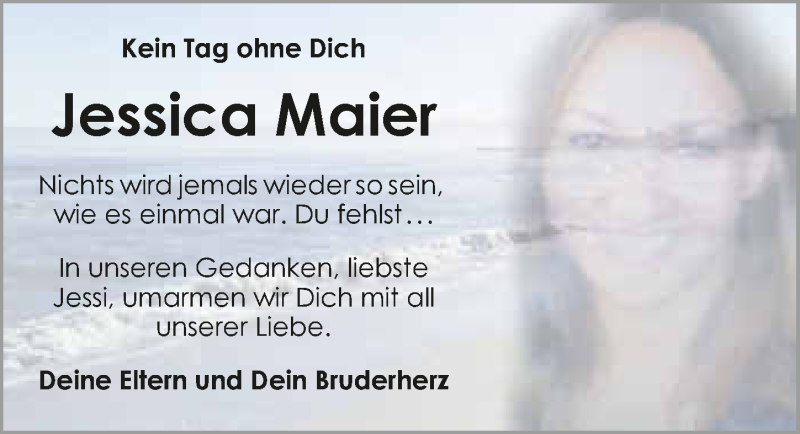  Traueranzeige für Jessica Maier vom 03.09.2018 aus 