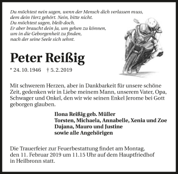 Traueranzeige von Peter Reißig 