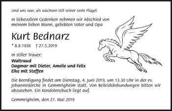 Traueranzeige von Kurt Bednarz 