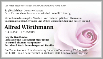 Traueranzeige von Alfred Wörthmann 
