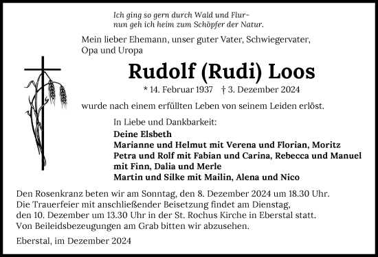 Traueranzeige von Rudolf Loos von GESAMT