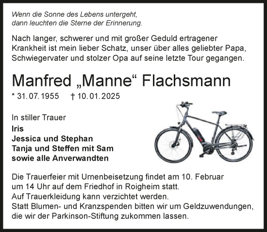 Traueranzeige von Manfred Flachsmann von GESAMT