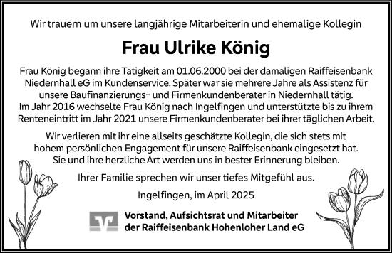 Traueranzeige von Ulrike König von GESAMT